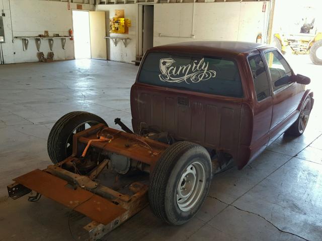 1GCCS1941T8105249 - 1996 CHEVROLET S TRUCK S1 BURGUNDY photo 4