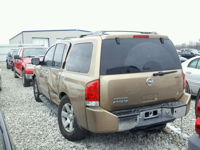 5N1AA08A64N724567 - 2004 NISSAN ARMADA SE GOLD photo 3