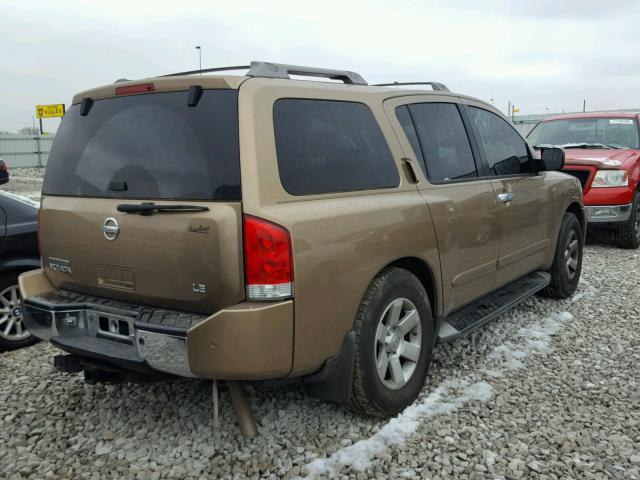 5N1AA08A64N724567 - 2004 NISSAN ARMADA SE GOLD photo 4