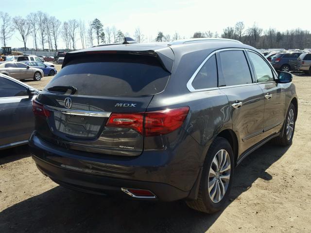 5FRYD4H48FB007616 - 2015 ACURA MDX TECHNO GRAY photo 4