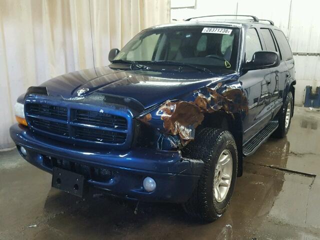 1B4HS28N01F590799 - 2001 DODGE DURANGO BLUE photo 2