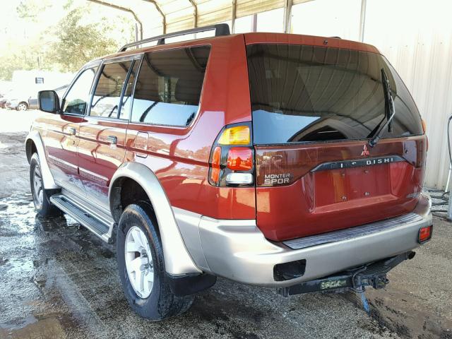 JA4MT31H51P053875 - 2001 MITSUBISHI MONTERO SP MAROON photo 3