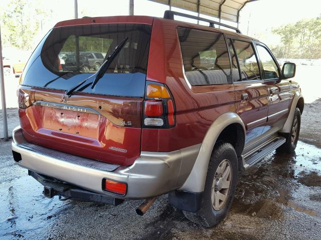 JA4MT31H51P053875 - 2001 MITSUBISHI MONTERO SP MAROON photo 4