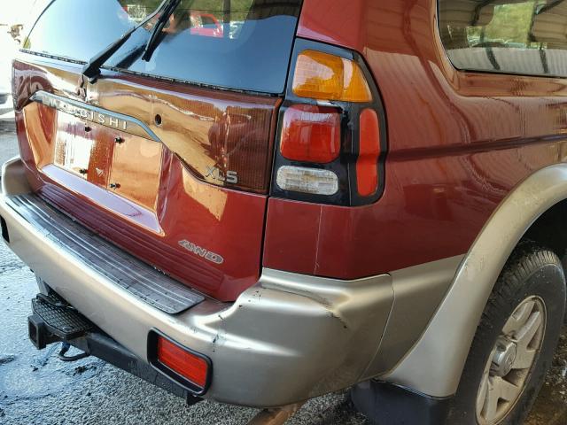 JA4MT31H51P053875 - 2001 MITSUBISHI MONTERO SP MAROON photo 9