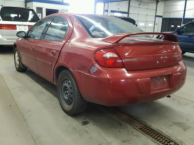 1B3ES56C03D122239 - 2003 DODGE NEON SXT RED photo 3