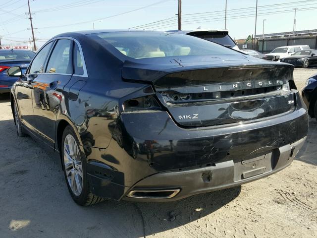 3LN6L2LU1ER817539 - 2014 LINCOLN MKZ HYBRID BLACK photo 3