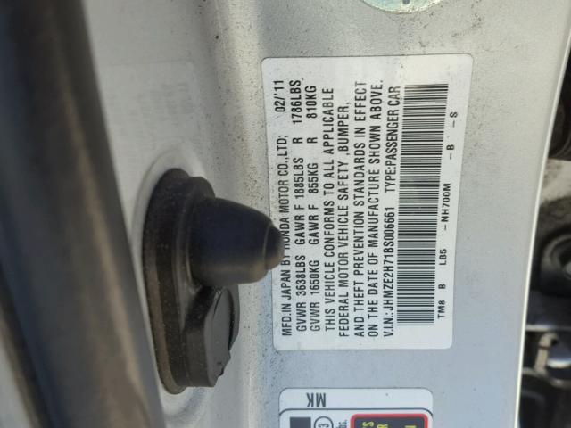 JHMZE2H71BS006661 - 2011 HONDA INSIGHT EX SILVER photo 10