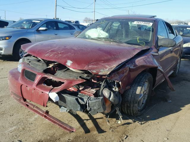 1G2NF52E74C160296 - 2004 PONTIAC GRAND AM S MAROON photo 2