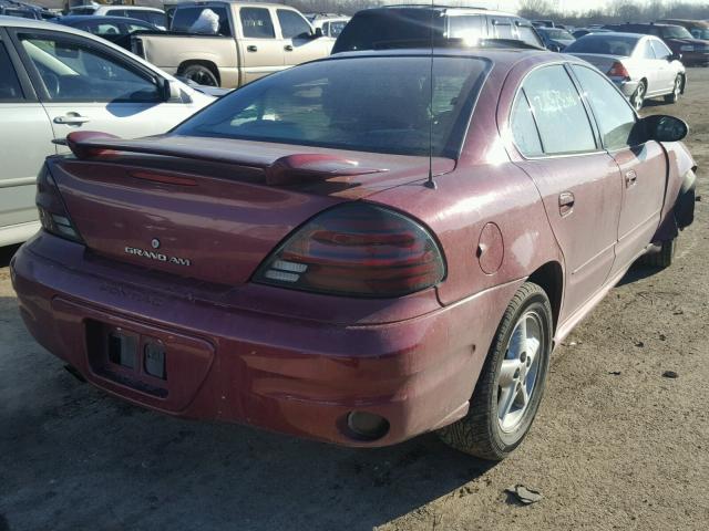 1G2NF52E74C160296 - 2004 PONTIAC GRAND AM S MAROON photo 4