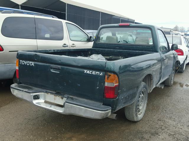 4TANL42N9XZ487746 - 1999 TOYOTA TACOMA GREEN photo 4