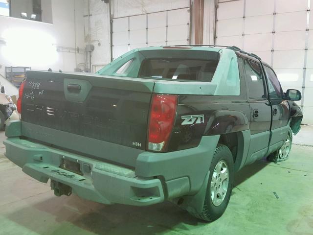 3GNEK13T32G113958 - 2002 CHEVROLET AVALANCHE BLACK photo 4