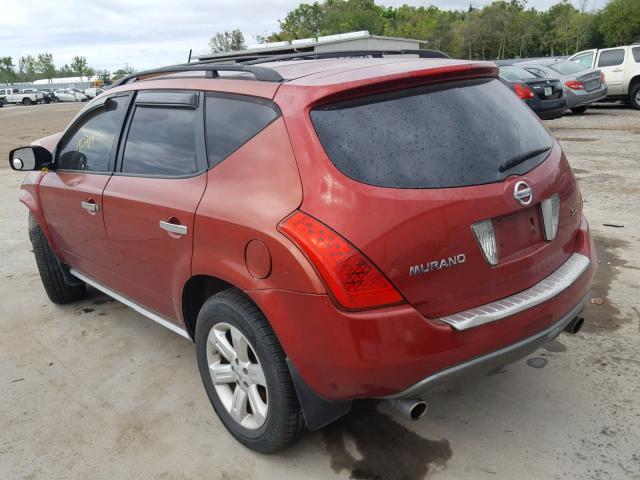 JN8AZ08T97W507127 - 2007 NISSAN MURANO SL MAROON photo 3