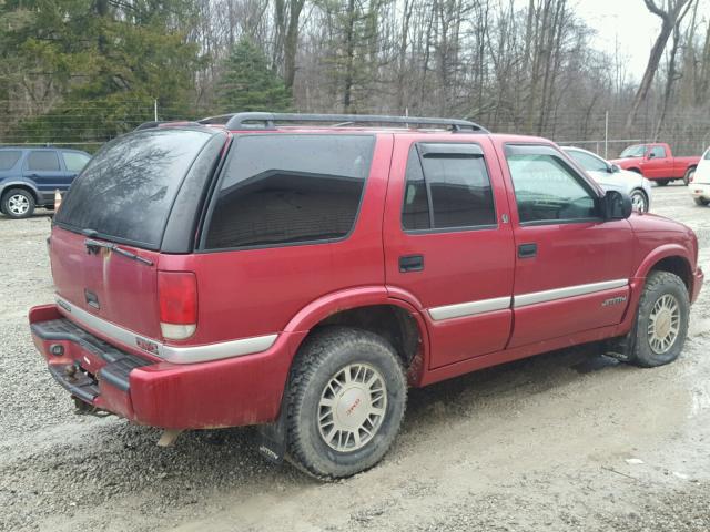 1GKDT13W912163304 - 2001 GMC JIMMY RED photo 4