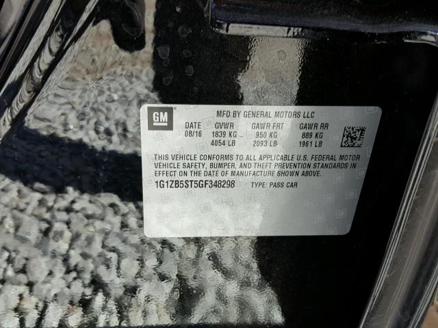 1G1ZB5ST5GF348298 - 2016 CHEVROLET MALIBU LS 黑色 照片 10