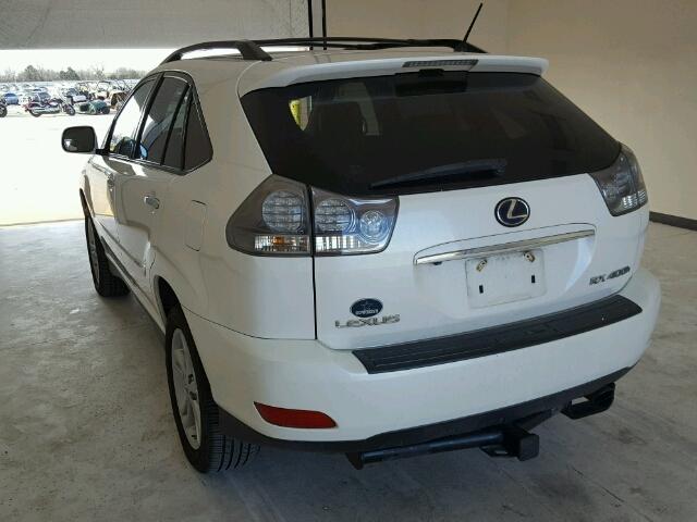 JTJHW31U982852560 - 2008 LEXUS RX 400H WHITE photo 3