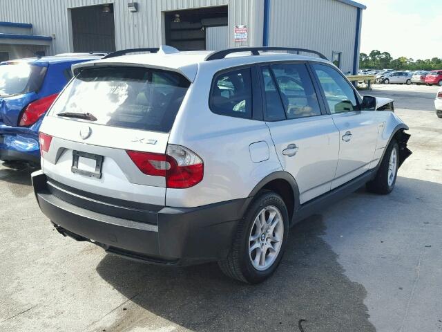 WBXPA73494WB24487 - 2004 BMW X3 2.5I SILVER photo 4