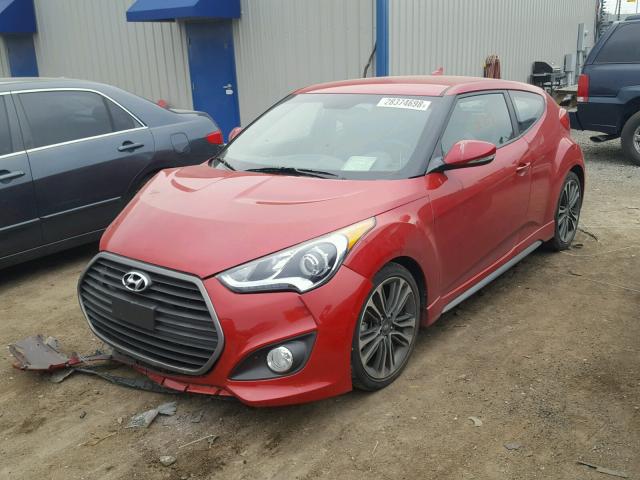 KMHTC6AE0GU284648 - 2016 HYUNDAI VELOSTER T RED photo 2