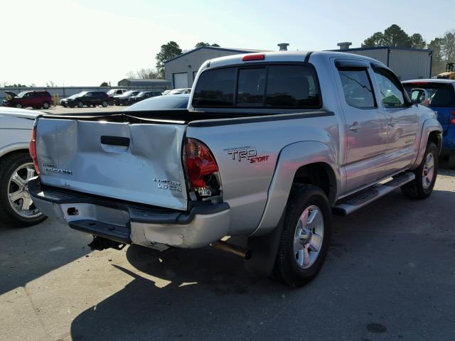 5TEJU62N87Z468752 - 2007 TOYOTA TACOMA DOU SILVER photo 4