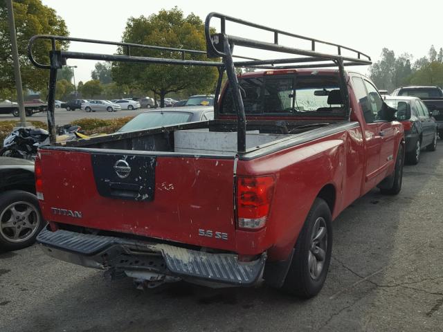 1N6AA06E48N342387 - 2008 NISSAN TITAN XE RED photo 4