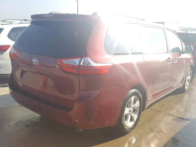 5TDKK3DC8FS623025 - 2015 TOYOTA SIENNA LE BURGUNDY photo 4