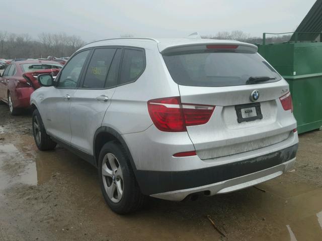 5UXWX5C51BL700409 - 2011 BMW X3 XDRIVE2 SILVER photo 3