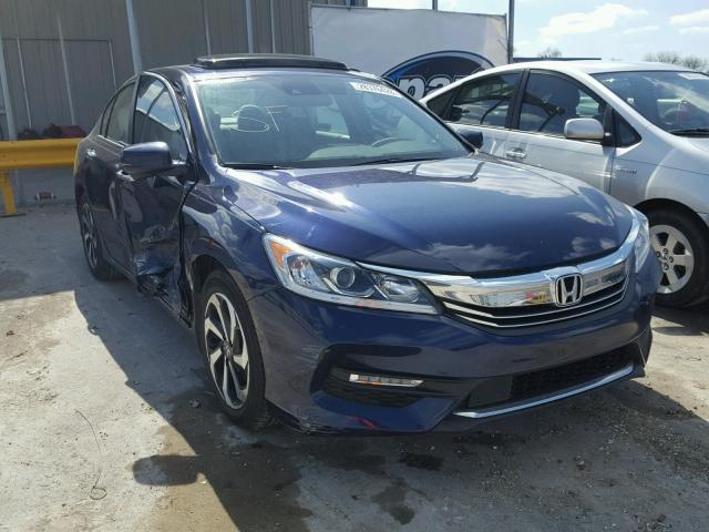 1HGCR2F08GA053721 - 2016 HONDA ACCORD EX BLUE photo 1