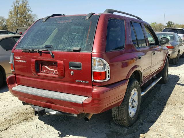 4S2CK58Y444303932 - 2004 ISUZU RODEO S BURGUNDY photo 4