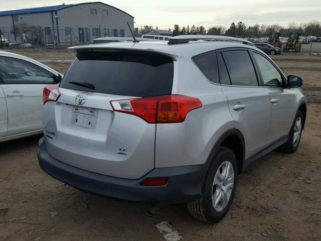 2T3BFREV2DW103230 - 2013 TOYOTA RAV4 LE SILVER photo 4