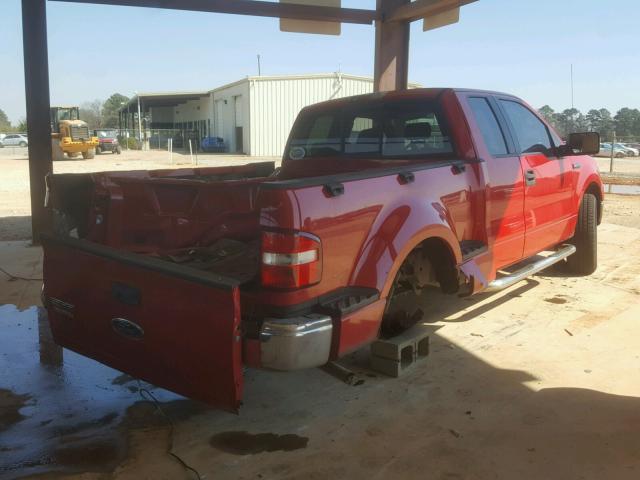 1FTPX02505KD94159 - 2005 FORD F150 RED photo 4