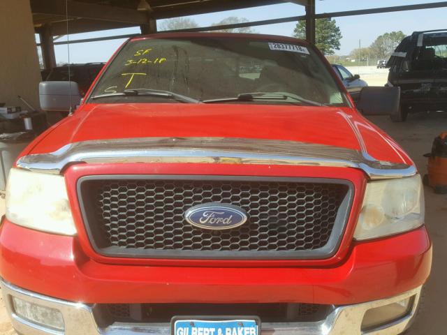 1FTPX02505KD94159 - 2005 FORD F150 RED photo 7