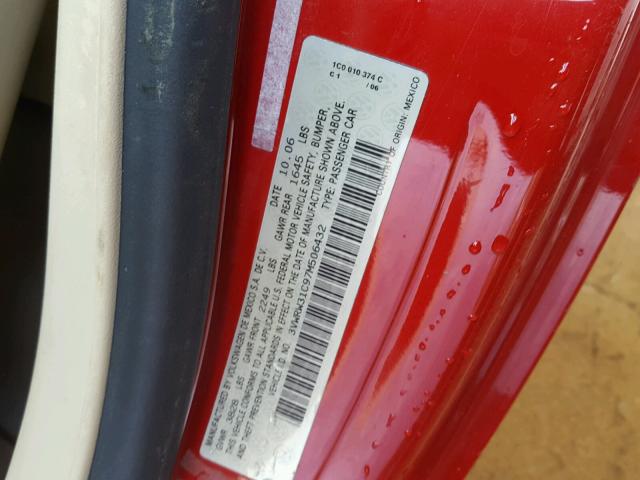 3VWRW31C97M506432 - 2007 VOLKSWAGEN NEW BEETLE წითელი ფოტო 10