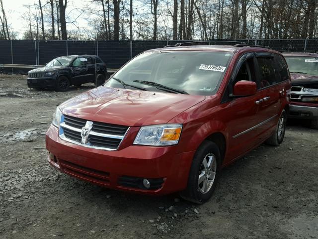 2D4RN5D11AR108047 - 2010 DODGE GRAND CARA BURGUNDY photo 2