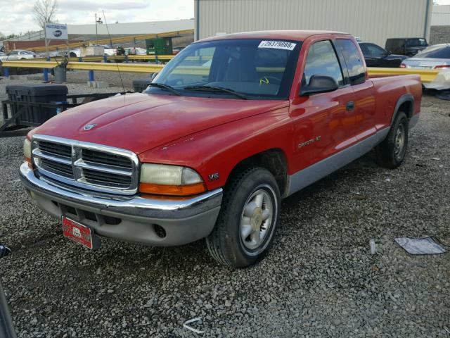 1B7GL23XXVS197409 - 1997 DODGE DAKOTA RED photo 2