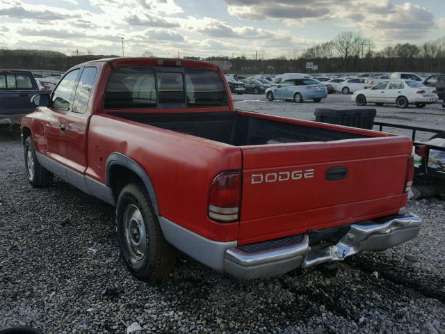 1B7GL23XXVS197409 - 1997 DODGE DAKOTA RED photo 3