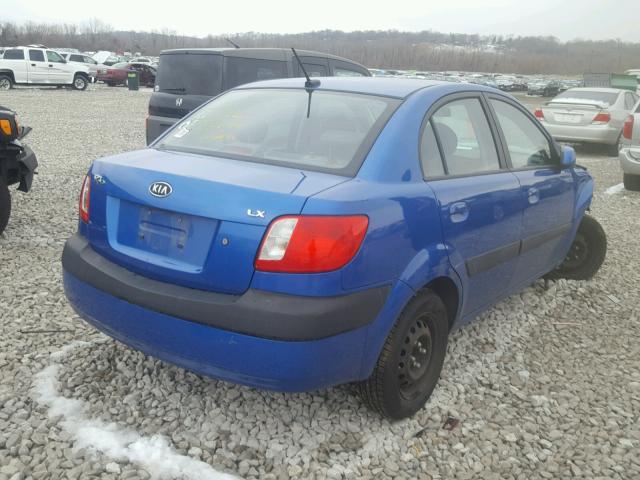 KNADE223196478456 - 2009 KIA RIO BASE BLUE photo 4