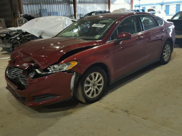 3FA6P0G7XFR141648 - 2015 FORD FUSION S RED photo 2