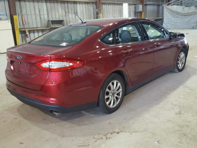 3FA6P0G7XFR141648 - 2015 FORD FUSION S RED photo 4