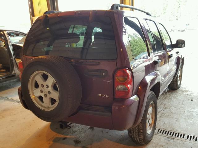 1J4GL58K72W317096 - 2002 JEEP LIBERTY LI BURGUNDY photo 4