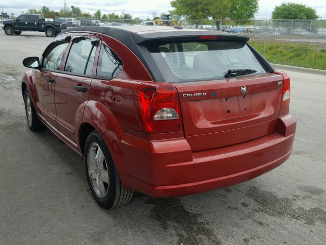 1B3HB48B57D218921 - 2007 DODGE CALIBER SX RED photo 3