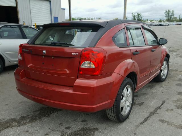 1B3HB48B57D218921 - 2007 DODGE CALIBER SX RED photo 4