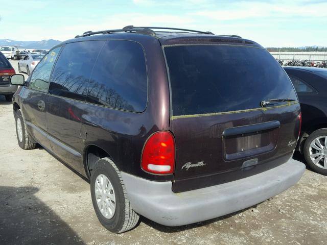 2P4FP2539TR842670 - 1996 PLYMOUTH VOYAGER BURGUNDY photo 3