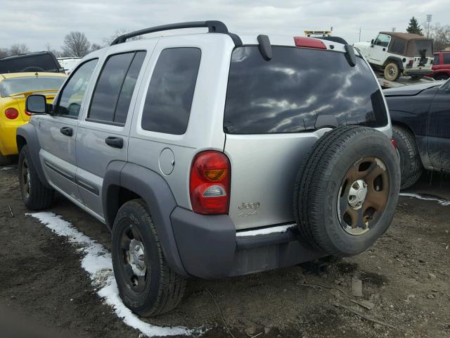 1J4GL48K34W150989 - 2004 JEEP LIBERTY SP SILVER photo 3