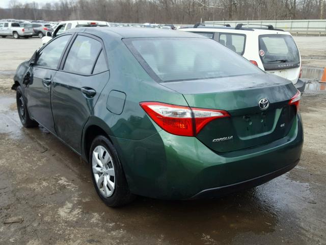 2T1BURHE0EC200794 - 2014 TOYOTA COROLLA L GREEN photo 3