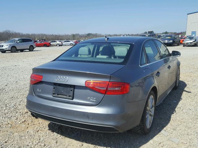 WAUFFAFLXEN008243 - 2014 AUDI A4 PREMIUM GRAY photo 4