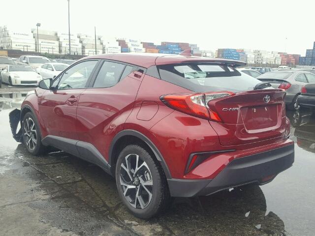 NMTKHMBX5JR021345 - 2018 TOYOTA C-HR XLE RED photo 3