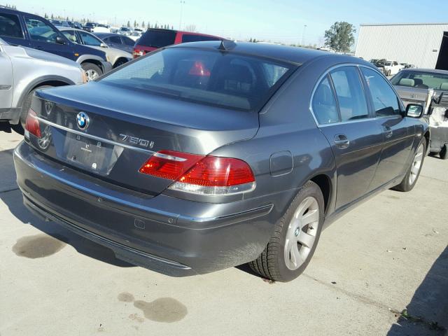 WBAHL83517DT08696 - 2007 BMW 750I GRAY photo 4