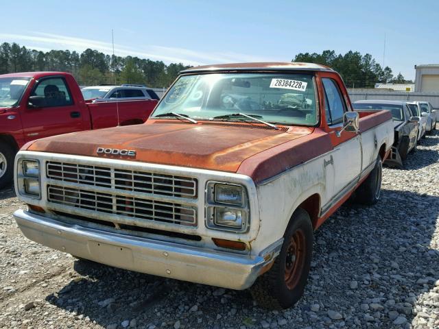 D14JE9S129390 - 1979 DODGE DAKOTA WHITE photo 2