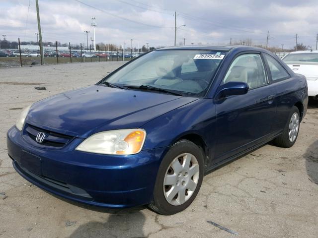 1HGEM22961L000166 - 2001 HONDA CIVIC SI BLUE photo 2