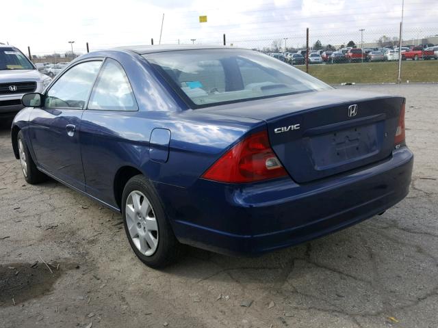 1HGEM22961L000166 - 2001 HONDA CIVIC SI BLUE photo 3