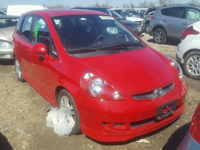 JHMGD38667S051433 - 2007 HONDA FIT S RED photo 1